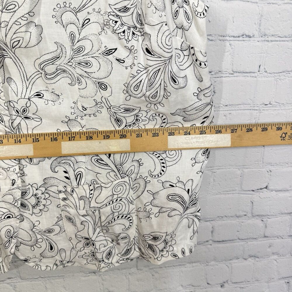 Cottage Blouse Women Plus 2X Floral Linen Vacation Resort Gauze Jacket Barn Top - Picture 5 of 6